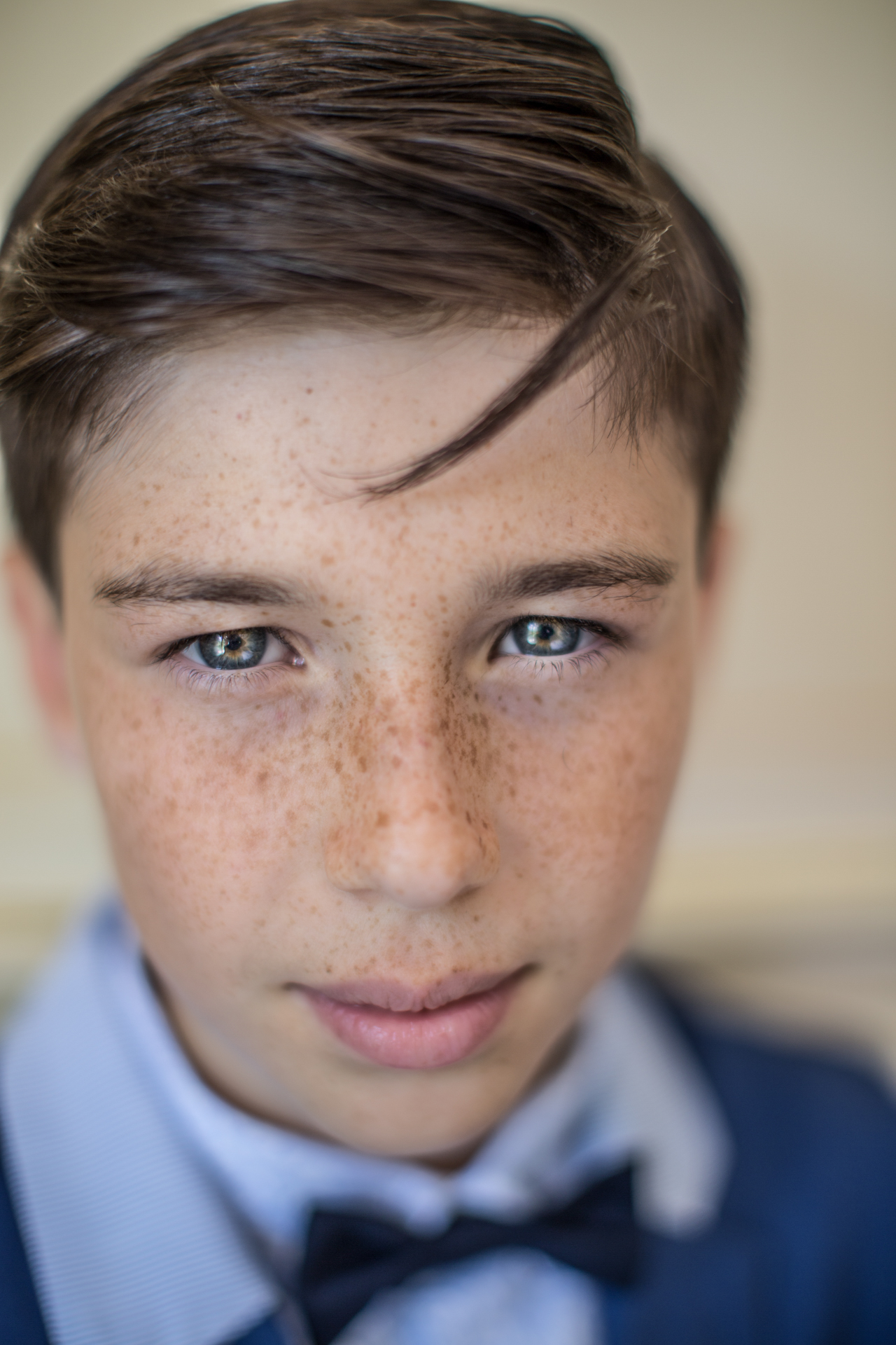 a boy's intense look portrait